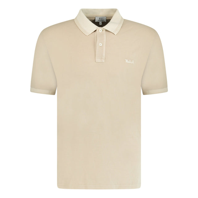 Woolrich Stitched Logo Polo T - Shirt Beige - Boinclo ltd - Outlet Sale Under Retail