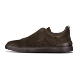 Zegna Triple Stitch Trainers Dark Brown Suede - Boinclo - Outlet Sale Under Retail