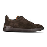 Zegna Triple Stitch Trainers Dark Brown Suede - Boinclo - Outlet Sale Under Retail