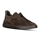 Zegna Triple Stitch Trainers Dark Brown Suede - Boinclo - Outlet Sale Under Retail