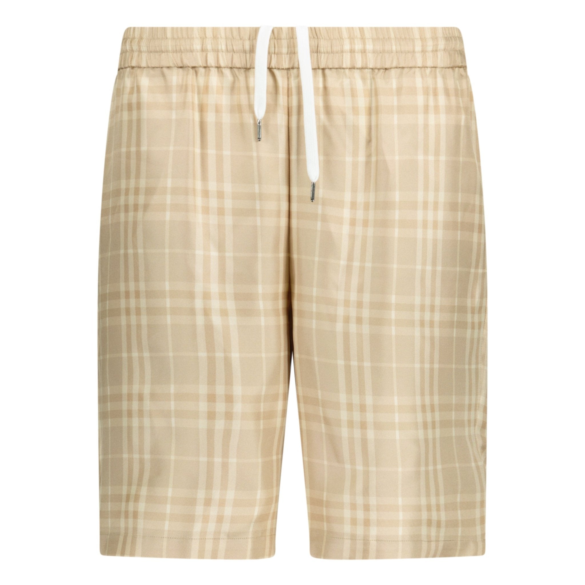 Burberry Bradeston Silk Check Shorts Beige Outlet Sale Always Under Retail Boinclo