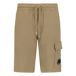 CP Company Bermuda Light Fleece Lens Shorts Brown - Boinclo ltd - Outlet Sale Under Retail