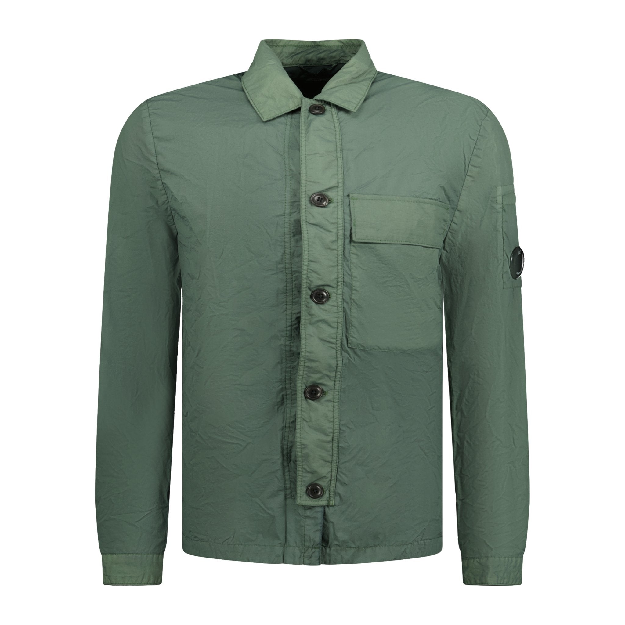 Color variation of 'Taylon L' Chrome Lens Overshirt Jacket Green