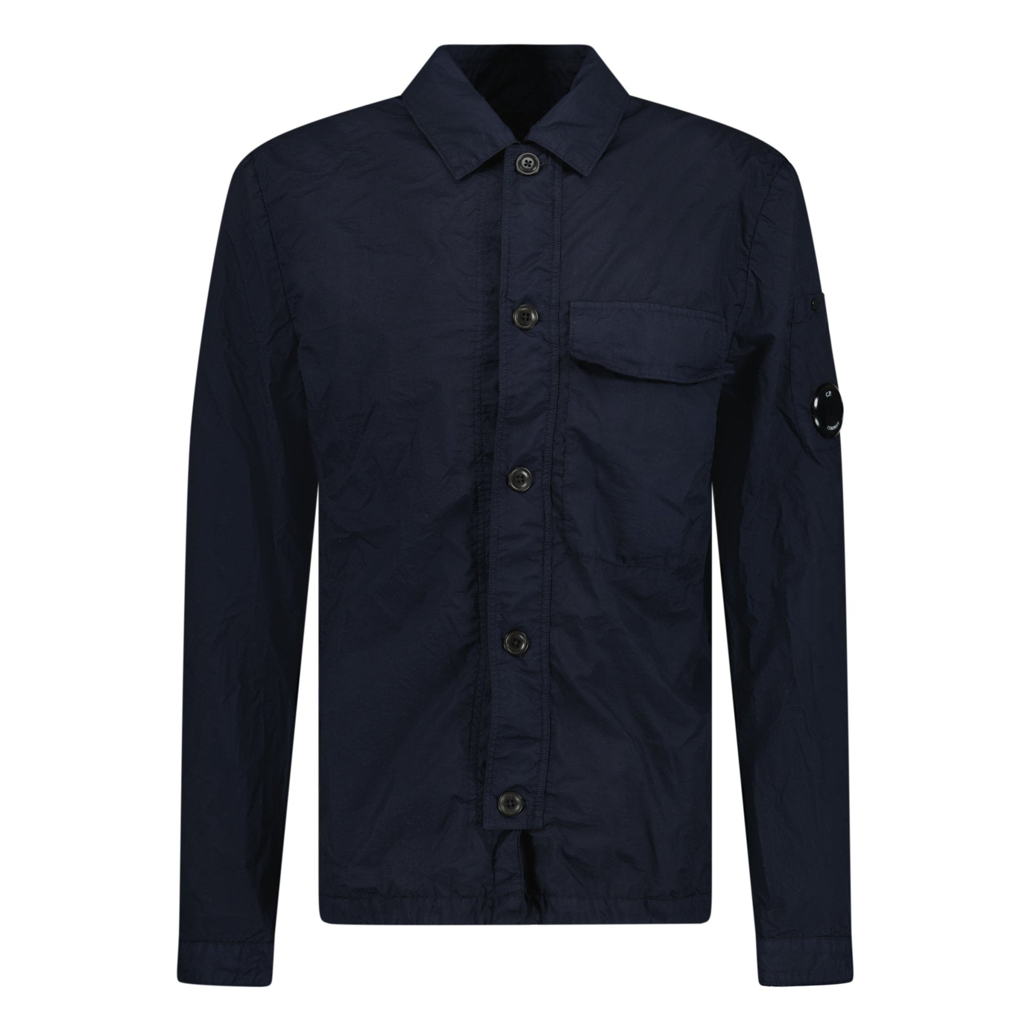 Color variation of 'Taylon L' Chrome Lens Overshirt Jacket Navy