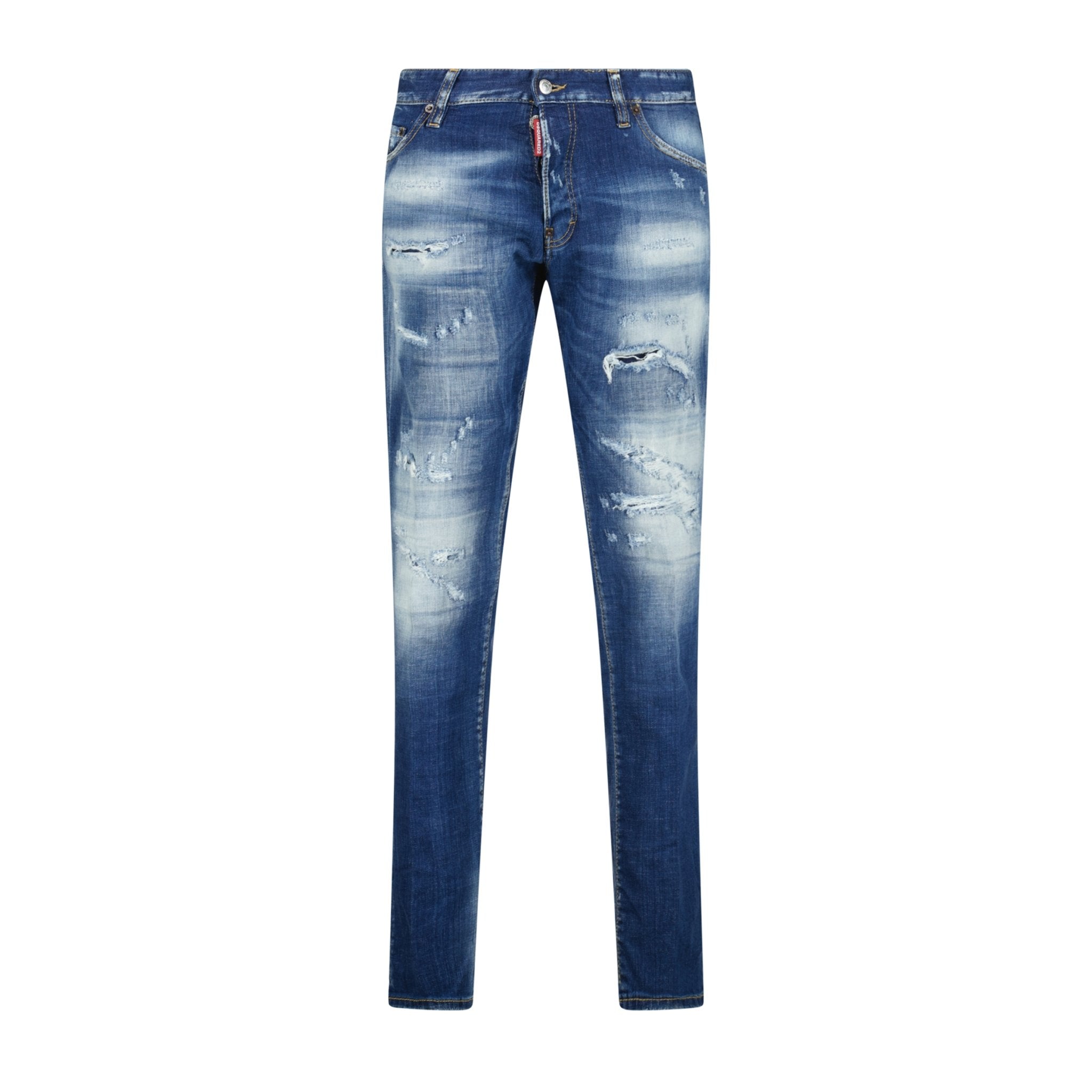 Color variation of 'Cool Guy' Beige Logo Slim Fit Jeans Blue