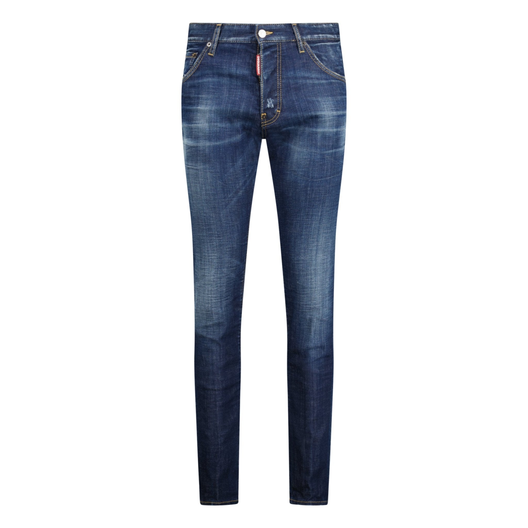 Color variation of 'Cool Guy Jean' Red Patch Jeans Blue