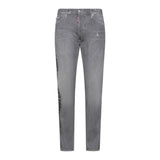 DSquared2 'Slim' Typo Distressed Stitch Grey Jeans - Boinclo ltd - Outlet Sale Under Retail